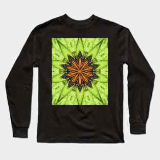 Unique Kaleidoscope Monarch Butterfly on Flower Long Sleeve T-Shirt